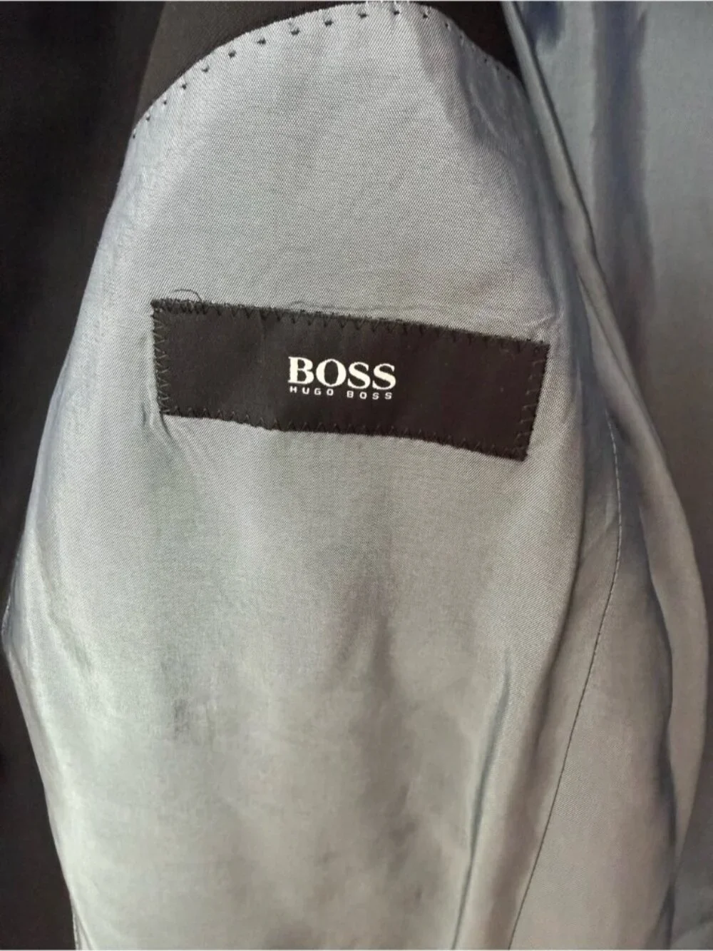 Hugo Boss Lightweight Wool Blazer Suit Jacket Size 40 Long Black